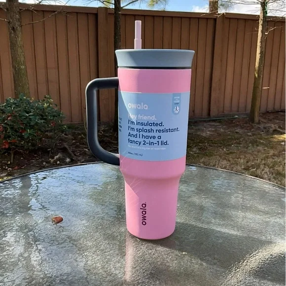 Owala 40 oz Stainless Steel Tumbler, color is Pink Skies - Picture 4 of 4